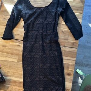 Black Geometric Lace Dress